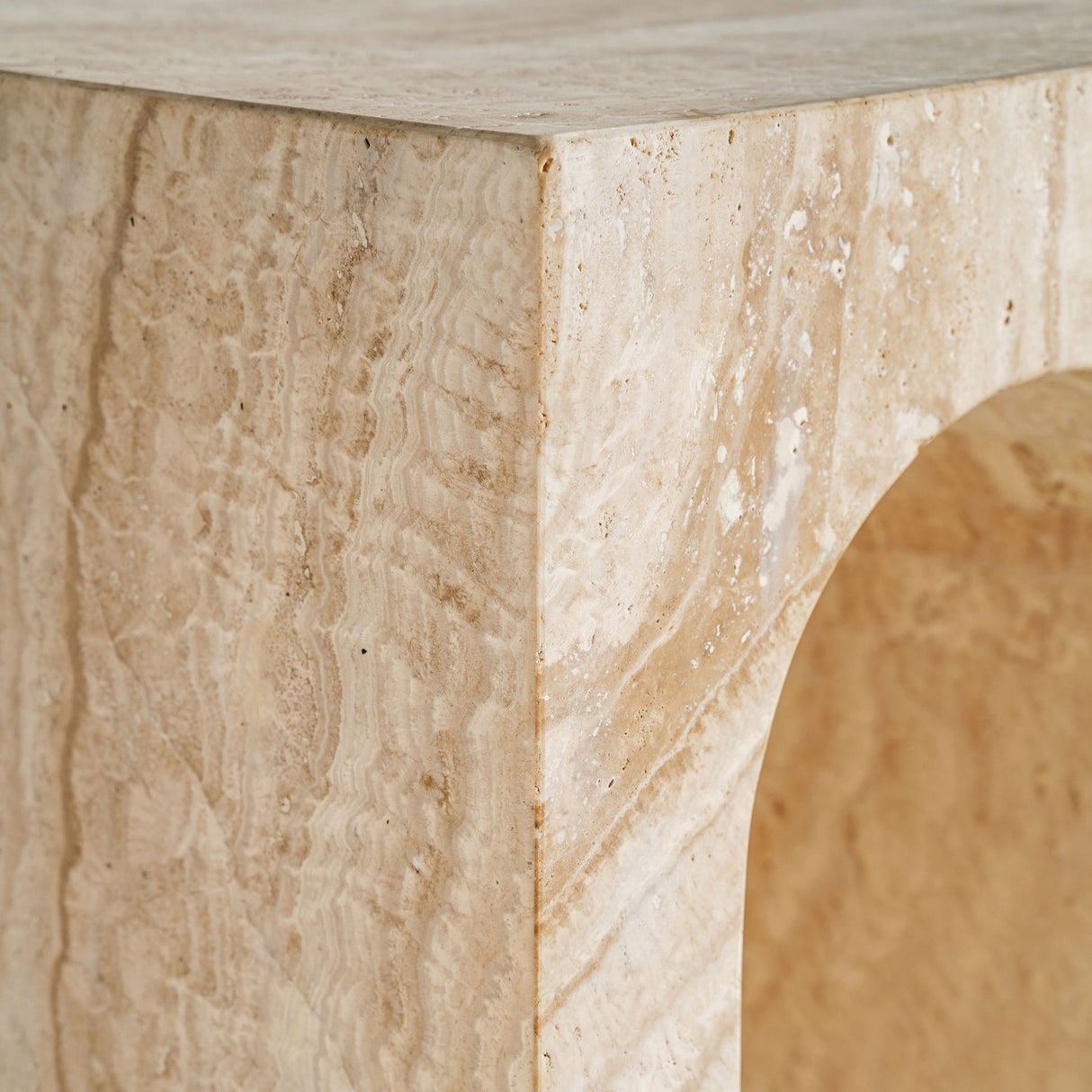   Modern European furniture - Travertine Arc Side Table - www.oroa.com | Oroa.com
