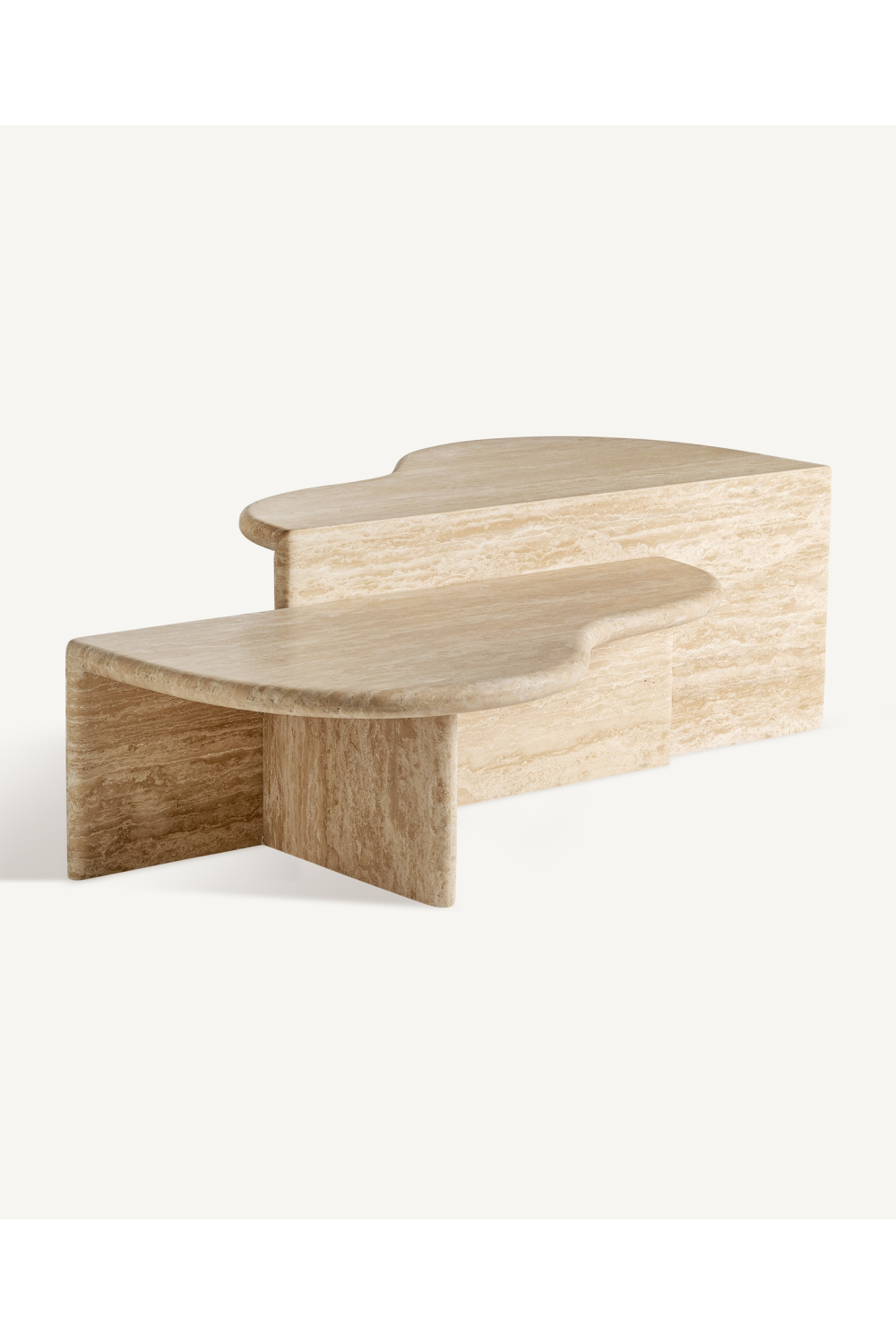 Travertine Organic Coffee Table Set (2) | Vical Home Thiennes | Oroa.com