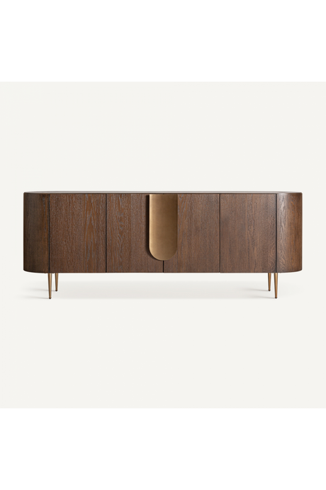   Brown Oak 4-Door Sideboard | Oroa.com