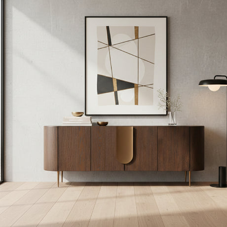   Brown Oak 4-Door Sideboard | Oroa.com