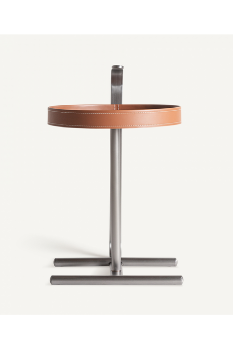 Brown Leather Side Table | Vical Home Geisingen | Oroa.com