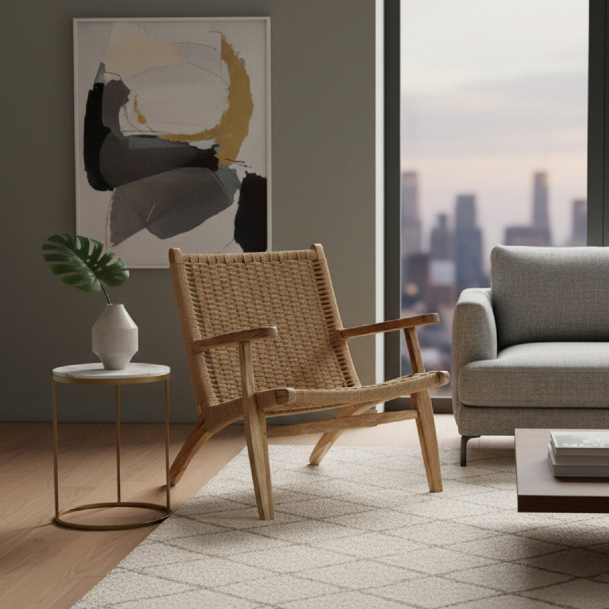 Teak Framed Fiber Lounge Chair | Vical Home Vaduz