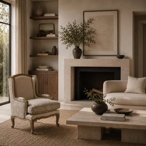   Beige Classic Accent Chair | Oroa.com