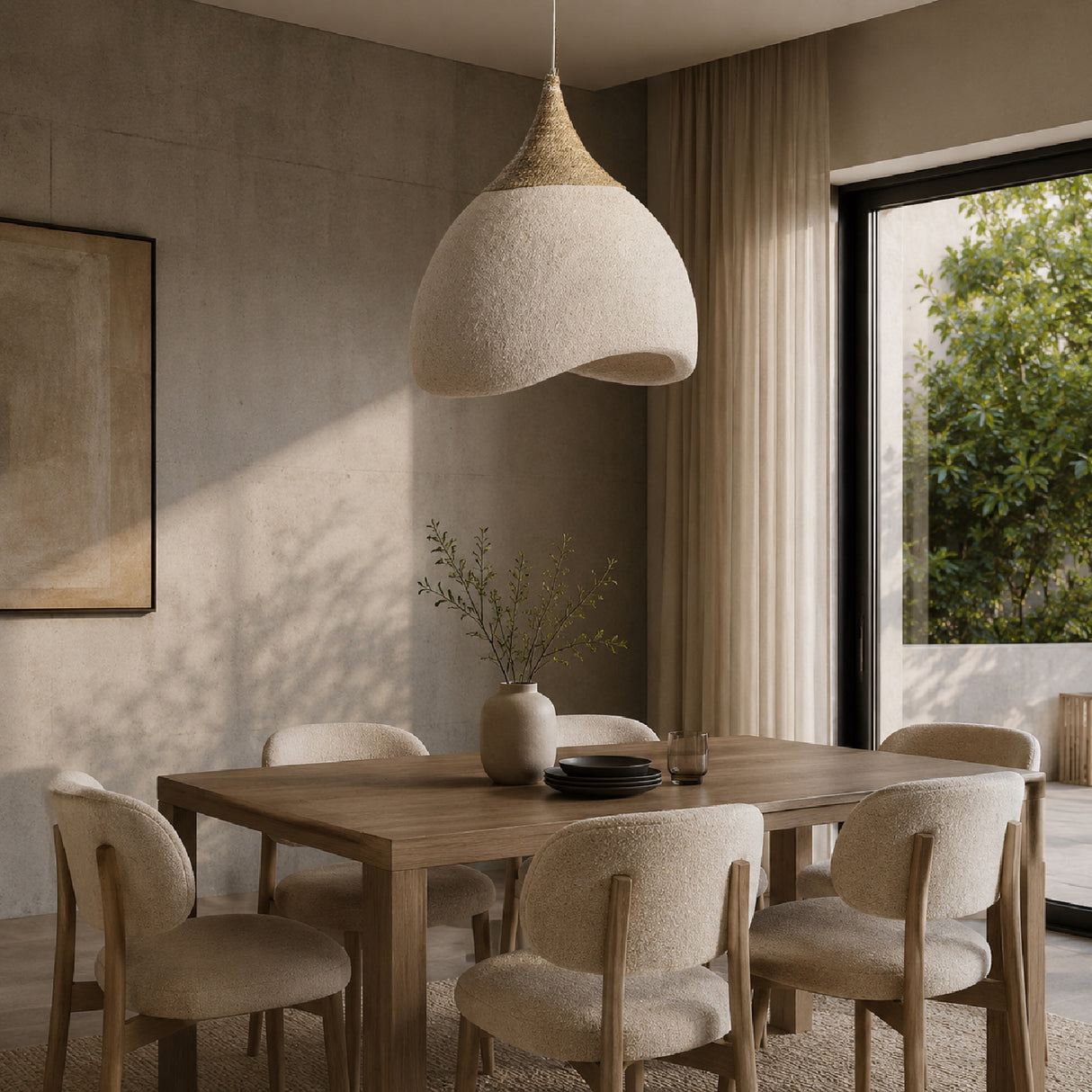   Cream Curved Pendant Lamp | Oroa.com