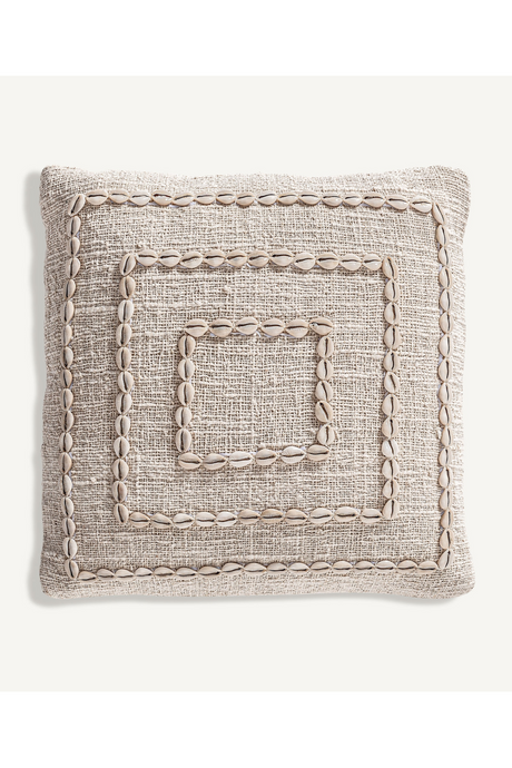 Seashell Studded Cotton Cushion | Vical Home Clancy | Oroa.com