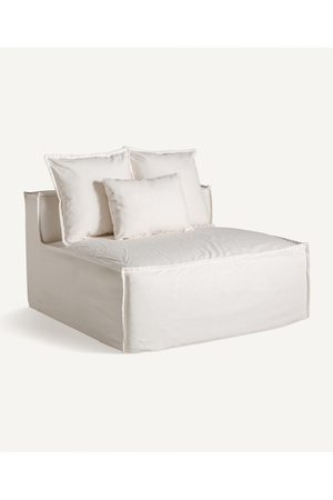 White Cotton Flanged Central Sofa | Vical Home Virolle | Oroa.com
