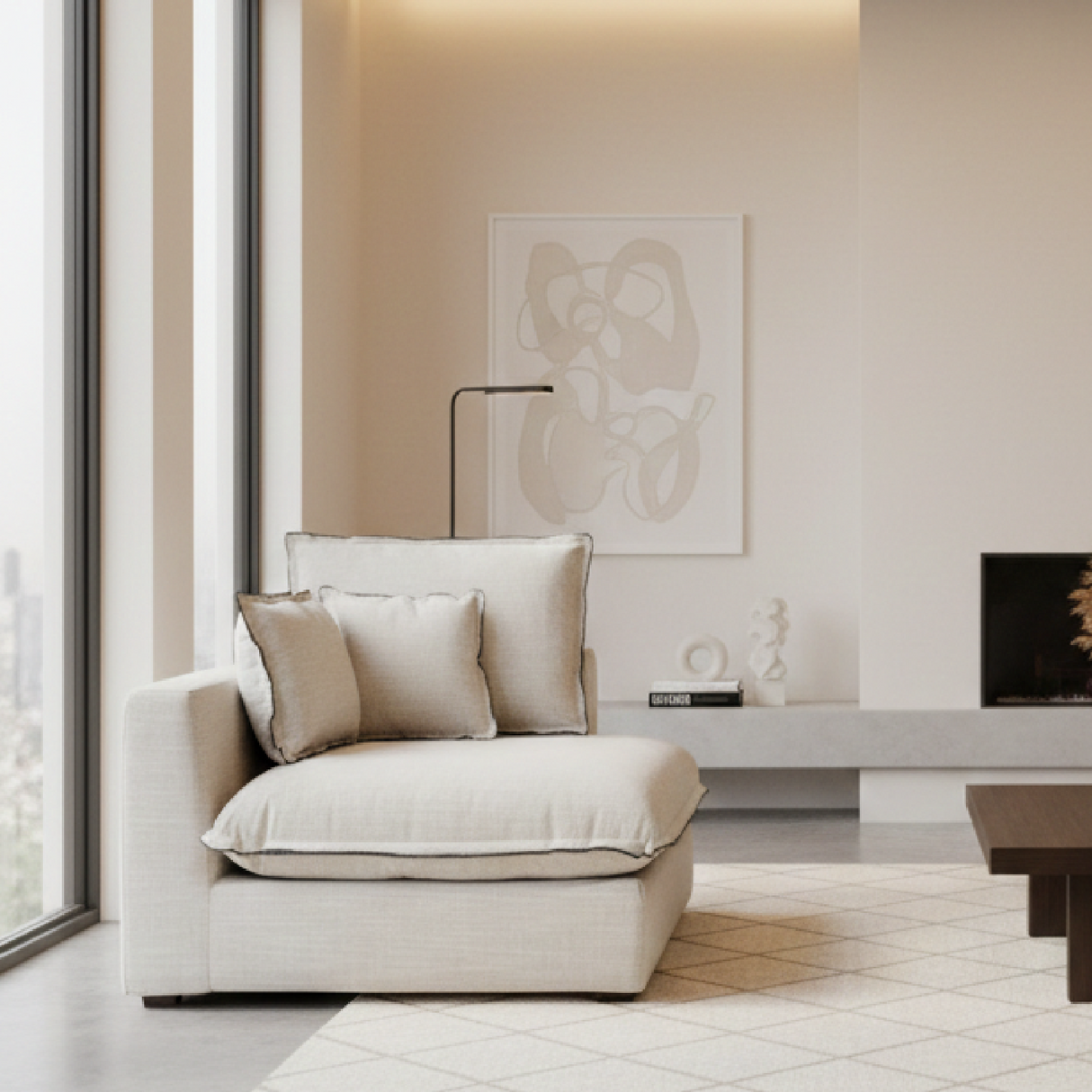  White Corner Modular Sofa | Oroa.com