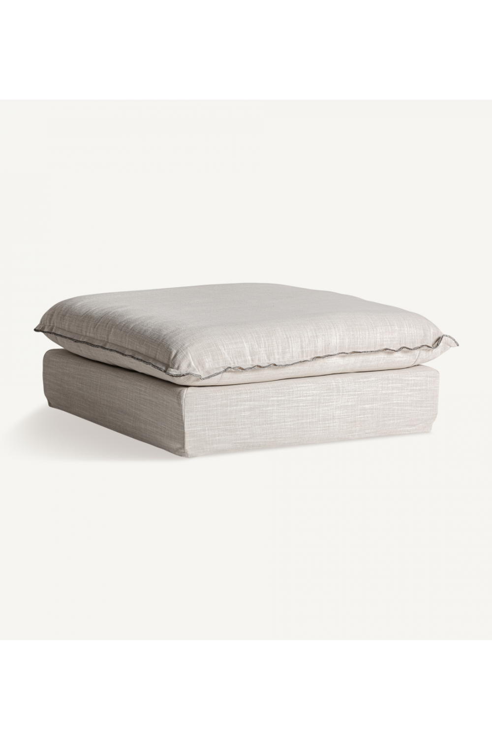Off White Flanged Ottoman | Vical Home Bief | Oroa.com