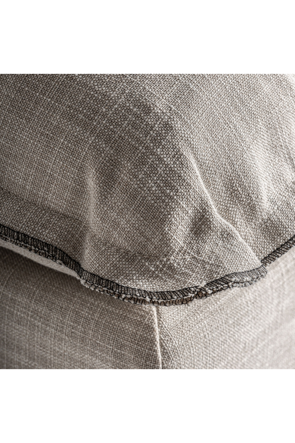 Off White Flanged Ottoman | Vical Home Bief | Oroa.com