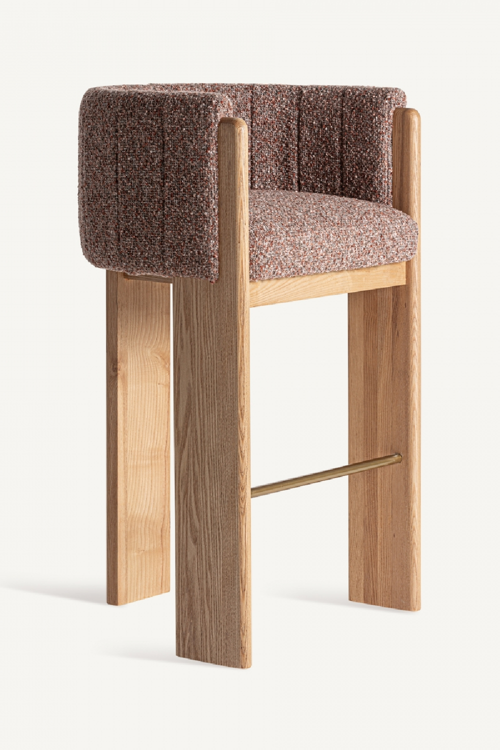 Oak Framed Curved Stool | Vical Home Sernier | Oroa.com