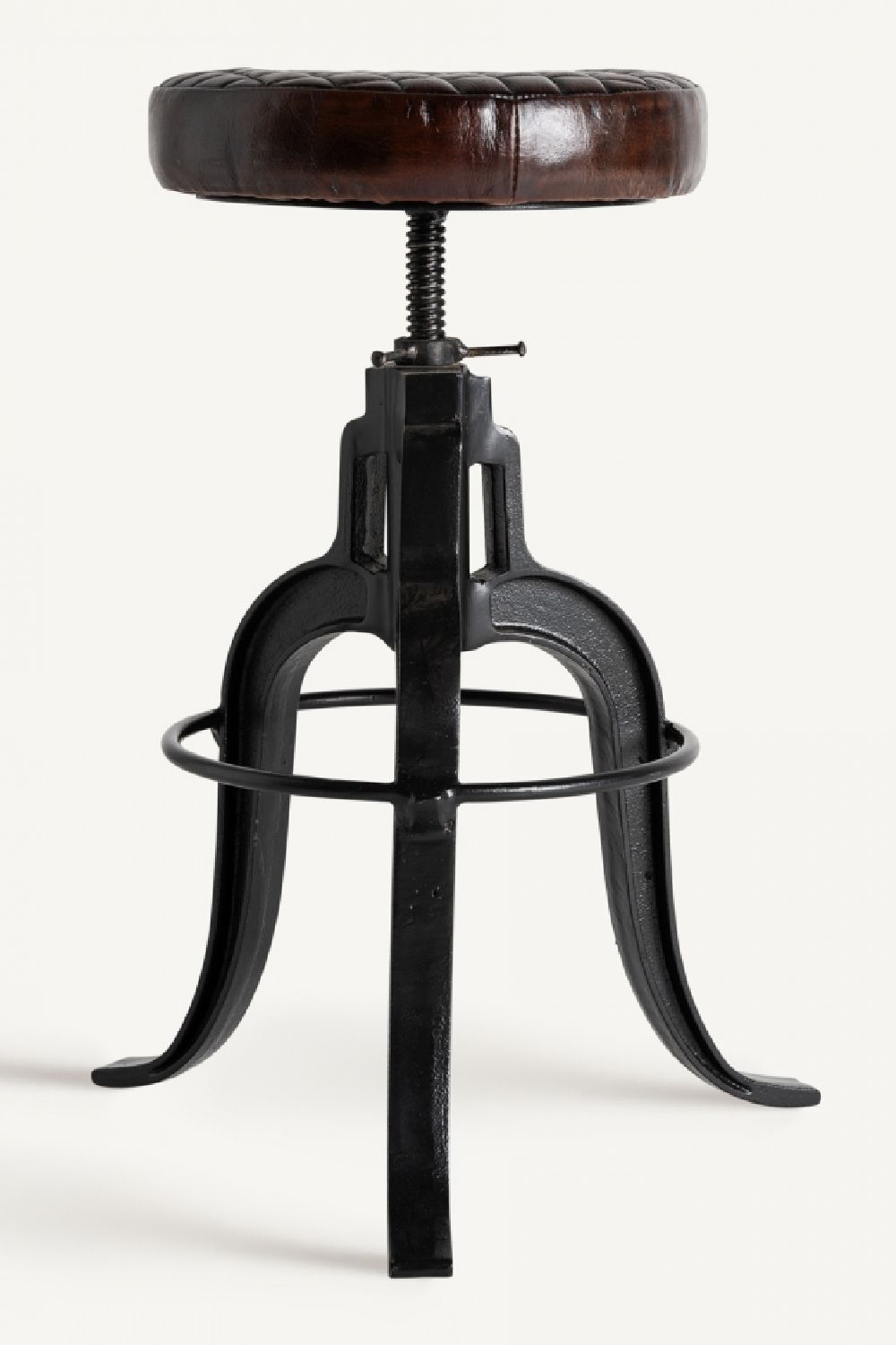 Brown Leather Vintage Stool | Vical Home Ripley | Oroa.com