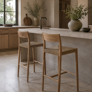   Modern European furniture - Brown Teak Bar Stool - www.oroa.com | Oroa.com