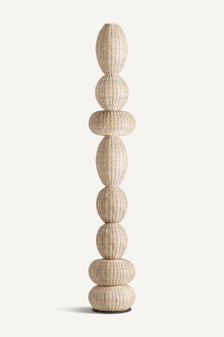Stacked Rattan Boho Floor Lamp | Vical Home Tekax | Oroa.com
