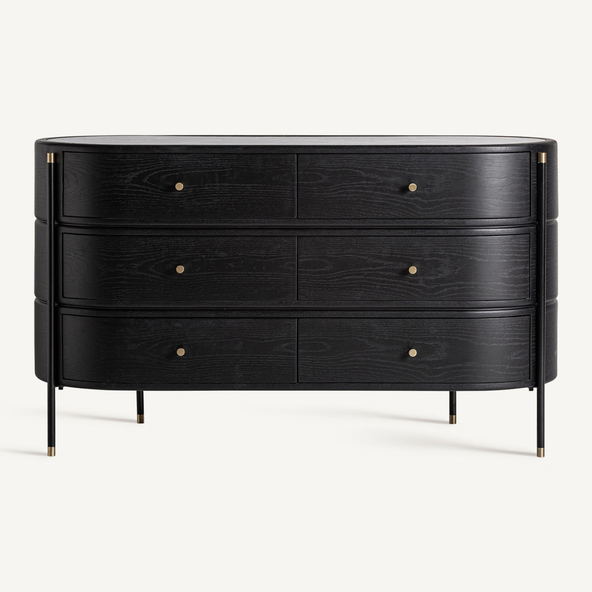   Black 6-Drawer Chest | Oroa.com