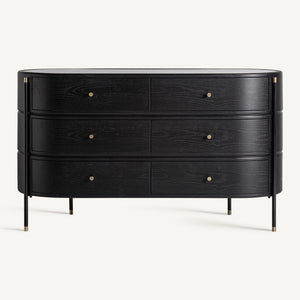   Black 6-Drawer Chest | Oroa.com