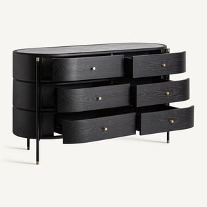   Black 6-Drawer Chest | Oroa.com