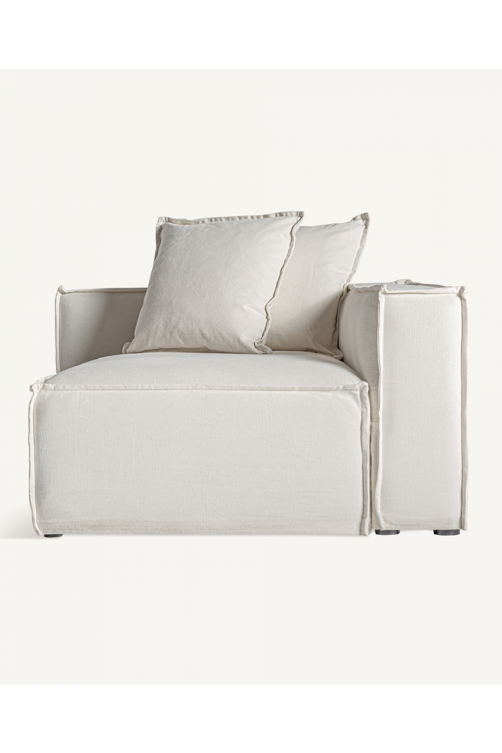 White Linen Right Corner Sofa | Vical Home Virolle | Oroa.com
