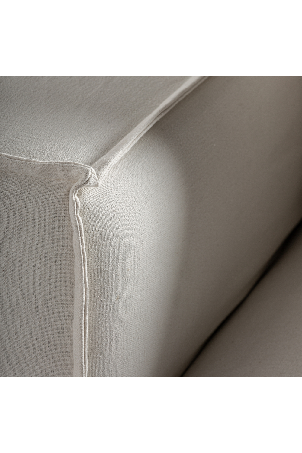 White Linen Right Corner Sofa | Vical Home Virolle | Oroa.com