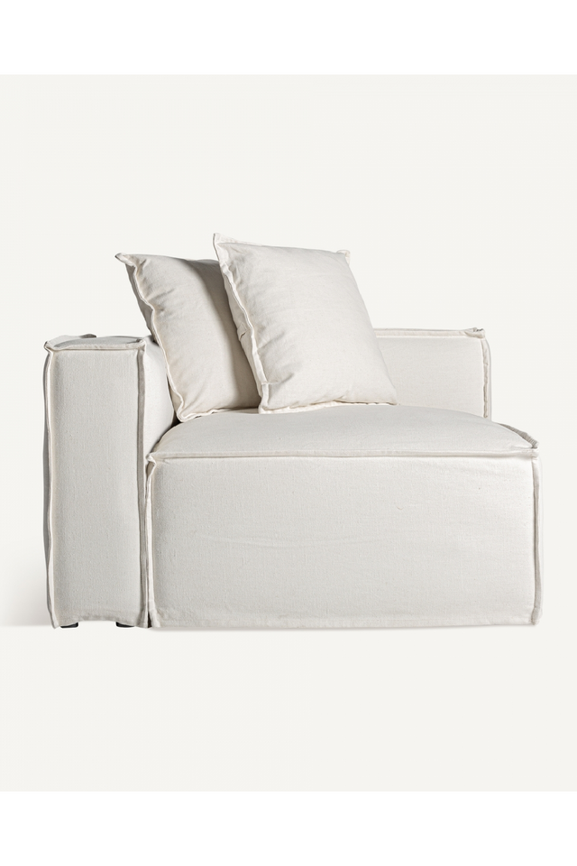 White Linen Left Corner Sofa | Vical Home Virolle | Oroa.com