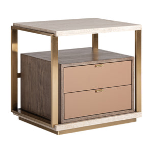   Gold 2-Drawer Bedside Table | Oroa.com
