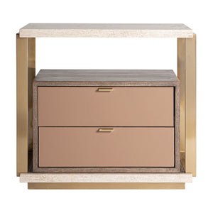   Gold 2-Drawer Bedside Table | Oroa.com
