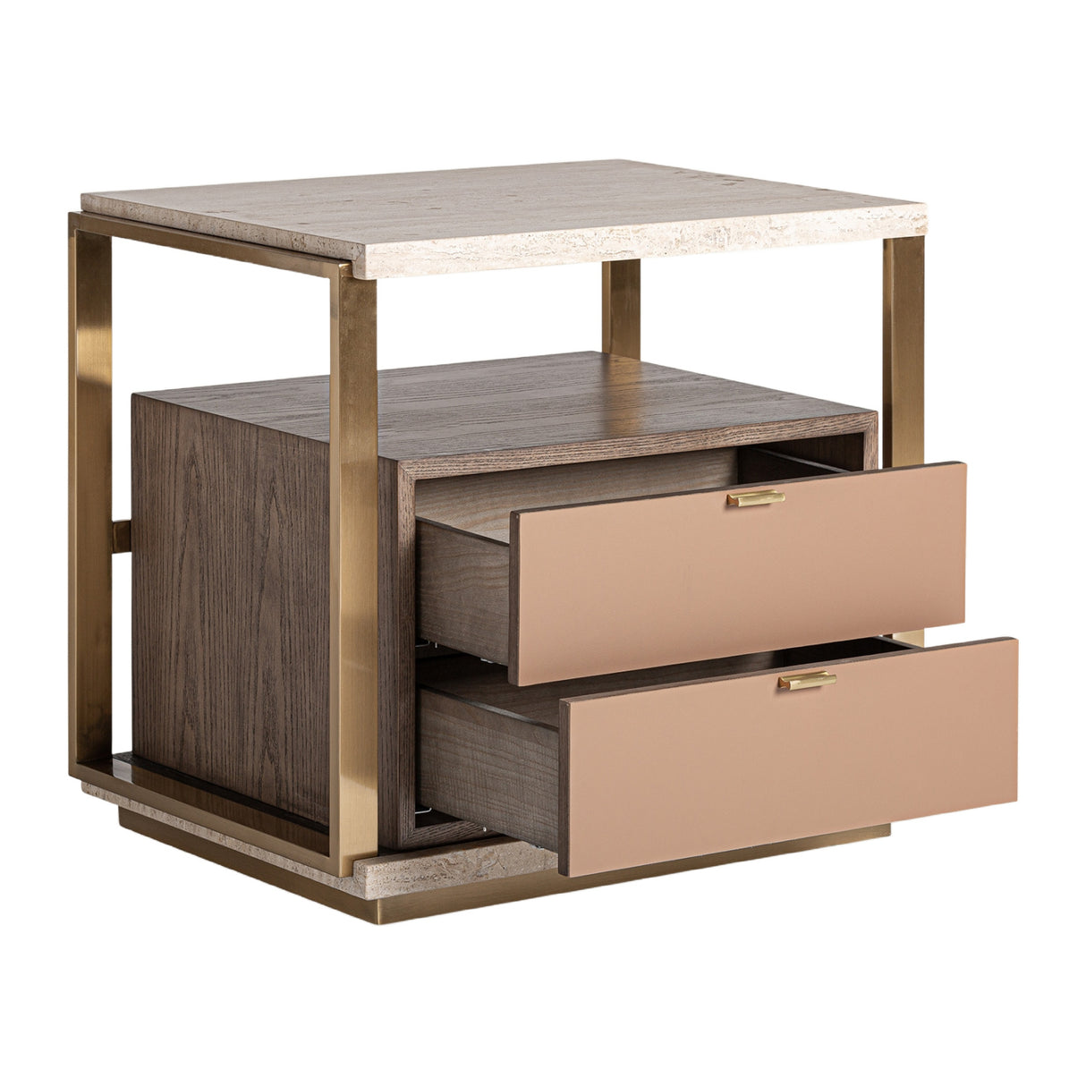   Gold 2-Drawer Bedside Table | Oroa.com