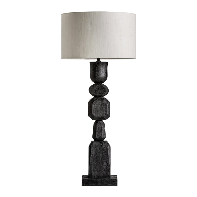 Modern European furniture - Black Mango Wood Table Lamp - www.oroa.com