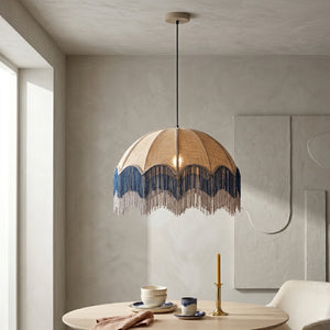   Modern European furniture - Beige Jute Fringed Pendant Lamp - www.oroa.com | Oroa.com