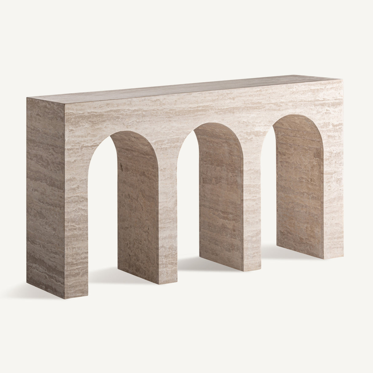   Beige Travertine Arched Console Table | Oroa.com
