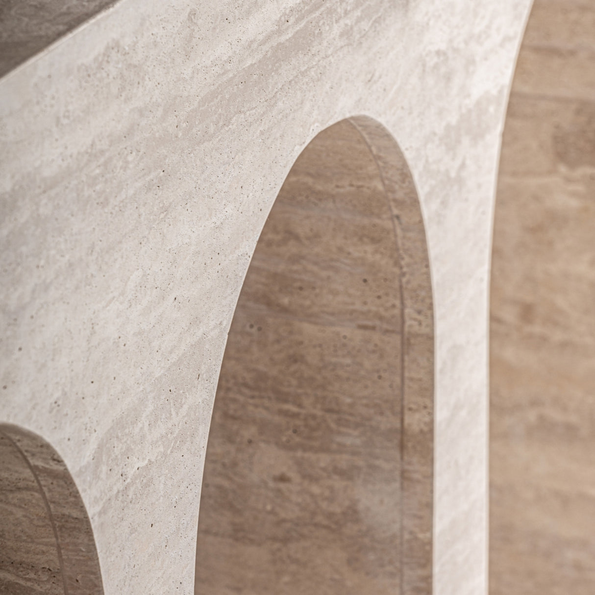   Beige Travertine Arched Console Table | Oroa.com