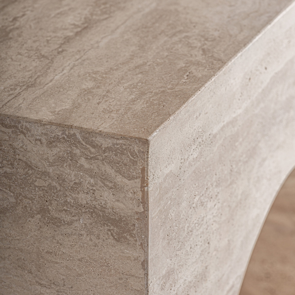   Beige Travertine Arched Console Table | Oroa.com