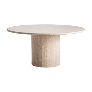   Beige Travertine Round Dining Table | Oroa.com