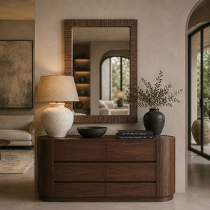   Brown Walnut Mirror | Oroa.com