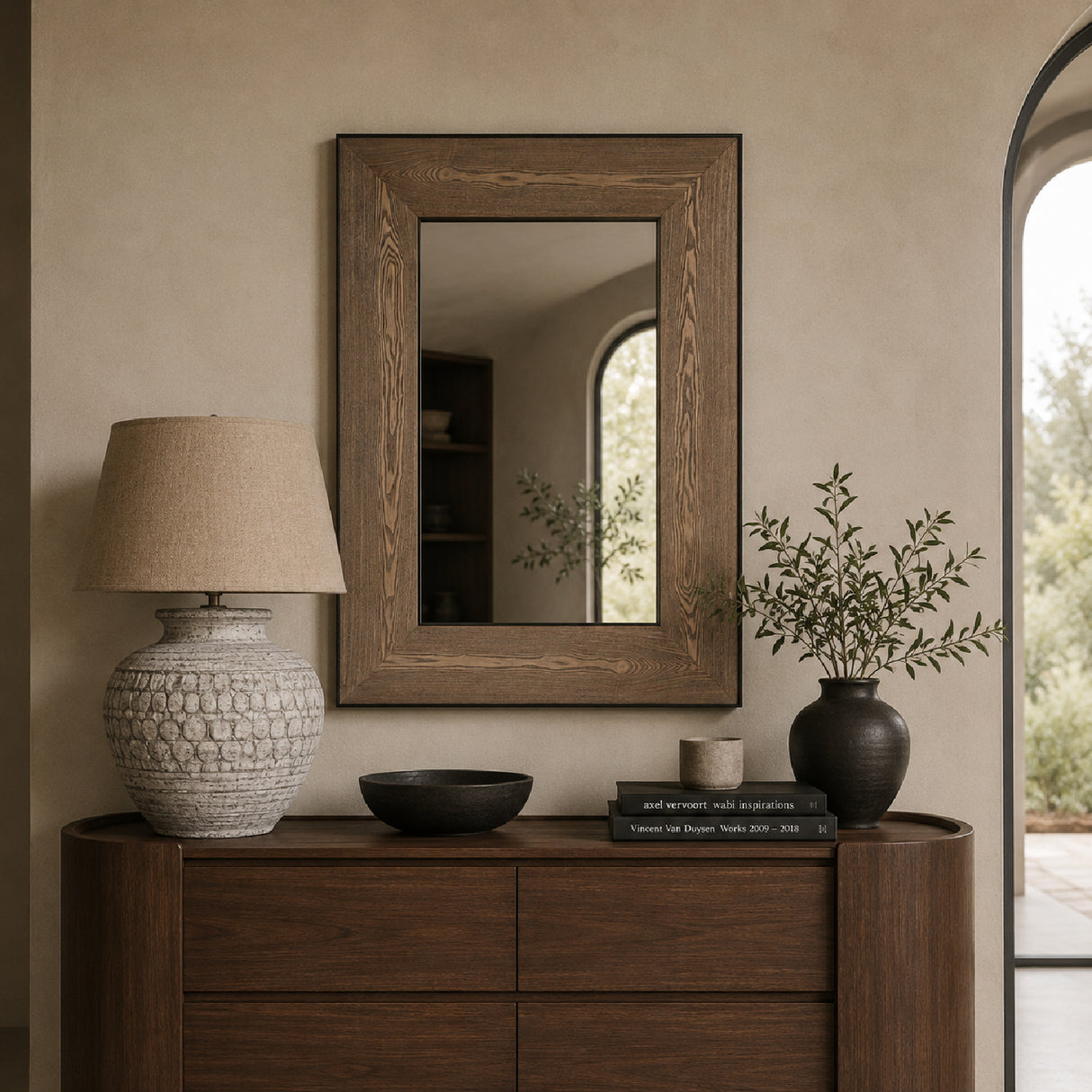   Brown Ash Rectangular Mirror | Oroa.com