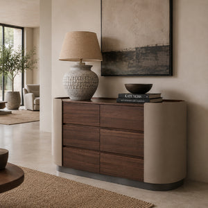   Eucalyptus Veneer 6-Drawer Chest | Oroa.com