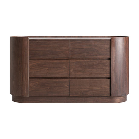   Modern European furniture - Brown Oak Veneer 6-Drawer Chest - www.oroa.com | Oroa.com