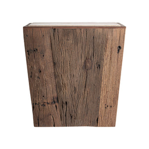   Aged Wood Travertine Side Table | Oroa.com