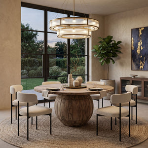   Teak Round Base Dining Table | Oroa.com