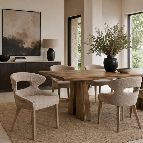   Beige Cutout Back Dining Chair | Oroa.com
