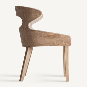   Beige Cutout Back Dining Chair | Oroa.com