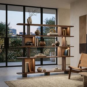   Modern European furniture - Oak Wood Staggered Bookcase - www.oroa.com | Oroa.com
