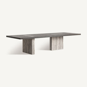   Modern European furniture - Gray Travertine Dining Table - www.oroa.com | Oroa.com