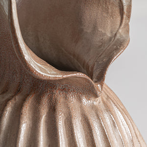   Brown Ceramic Fluted Vase | Oroa.com