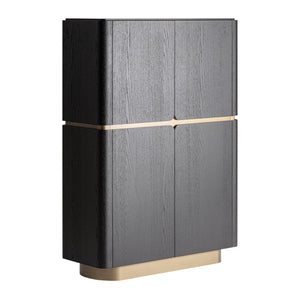   Black Wooden 4-Door Wardrobe | Oroa.com