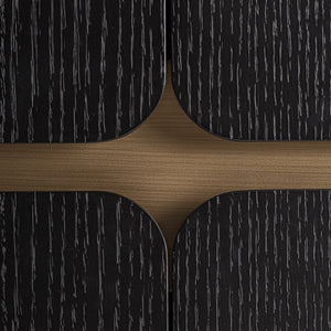  Black Wooden 4-Door Wardrobe | Oroa.com