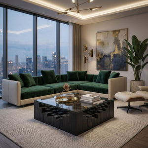   Black Geometric Base Coffee Table | Oroa.com