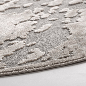   Brown Viscose Round Carpet | Oroa.com