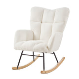 White Upholstered Rocking Chair | OROA
