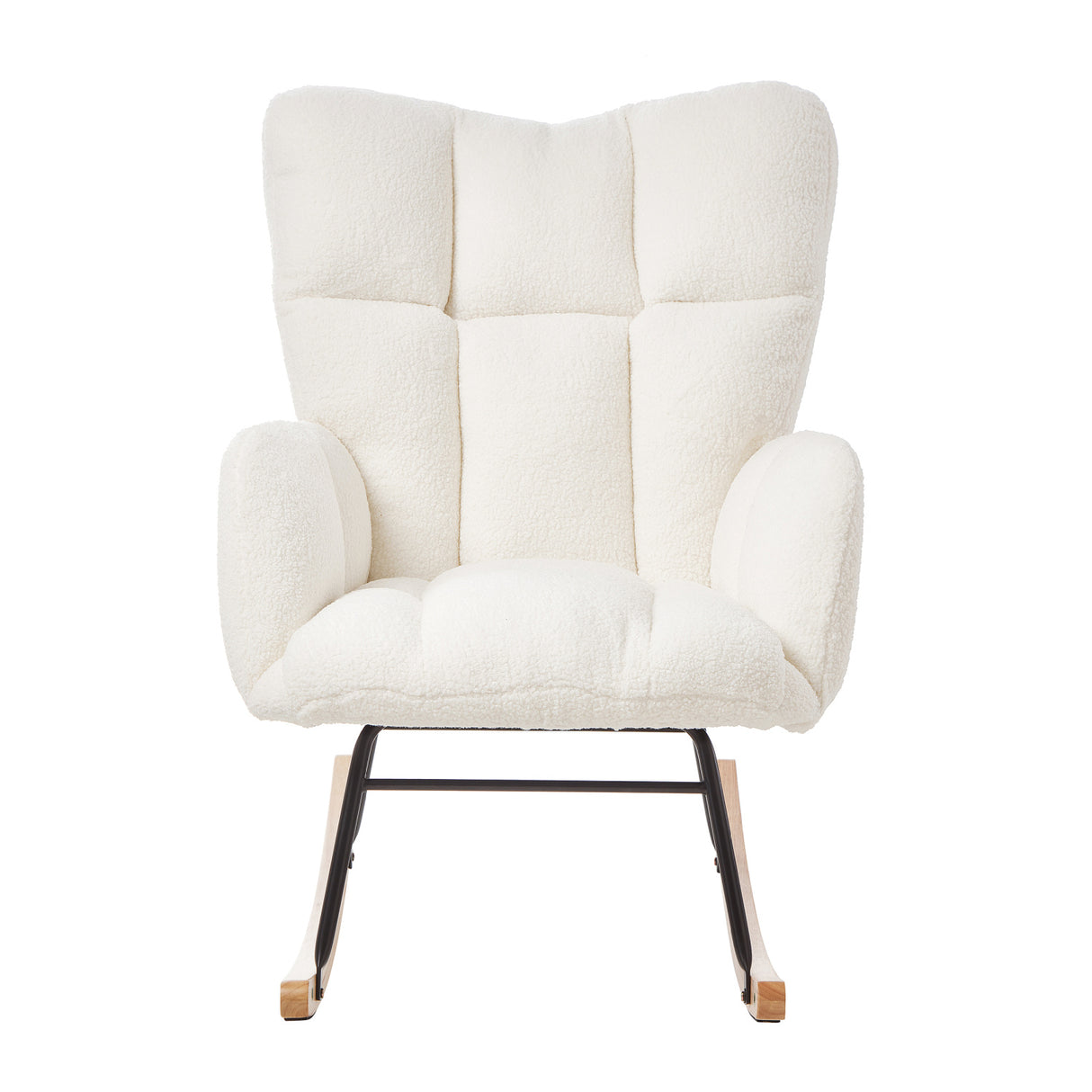 White Upholstered Rocking Chair | OROA
