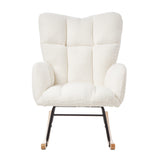 White Upholstered Rocking Chair | OROA